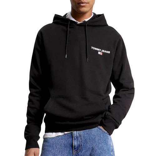 Tommy Jeans Herren Hoodie Regular Entry Graphic mit Kapuze, Schwarz (Black), M von Tommy Hilfiger