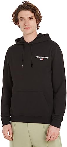 Tommy Jeans Herren Hoodie Regular Entry Graphic mit Kapuze, Schwarz (Black), XXL von Tommy Jeans