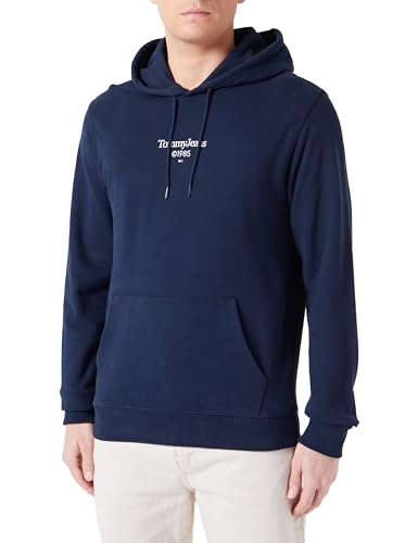 Tommy Jeans Herren Hoodie mit Kapuze, Blau (Dark Night Navy), XXL von Tommy Jeans