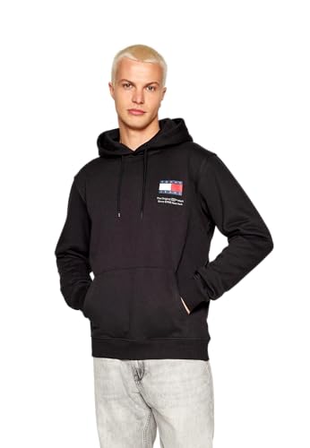 Tommy Jeans Herren Hoodie mit Kapuze, Schwarz (Black), S von Tommy Jeans