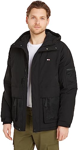 Tommy Jeans Herren Jacke Tech Übergangsjacke, Schwarz (Black), XL von Tommy Jeans