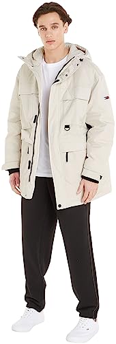 Tommy Jeans Herren Parka Tech Winter, Elfenbein (Newsprint), XL von Tommy Jeans