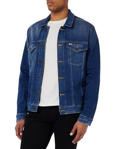 Tommy Jeans Herren Jeansjacke Trucker Jacket Stretch, Blau (Wilson Mid Blue Stretch), M von Tommy Jeans