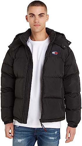 Tommy Jeans Herren Jacke Alaska Puffer Winterjacke, Schwarz (Black), S von Tommy Hilfiger