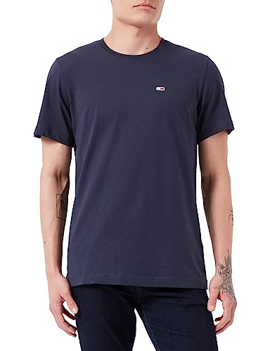 Tommy Jeans Herren T-Shirt Kurzarm TJM Classic Rundhalsausschnitt, Blau (Twilight Navy), S von Tommy Hilfiger