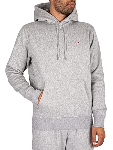 Tommy Jeans Herren Hoodie TJM Regular mit Kapuze, Grau (Light Grey Heather), XXS von Tommy Jeans