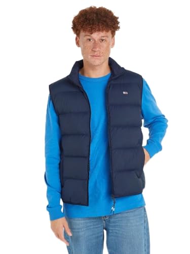 Tommy Jeans Herren Weste Light Down Vest Steppweste, Blau (Dark Night Navy), XXL von Tommy Jeans