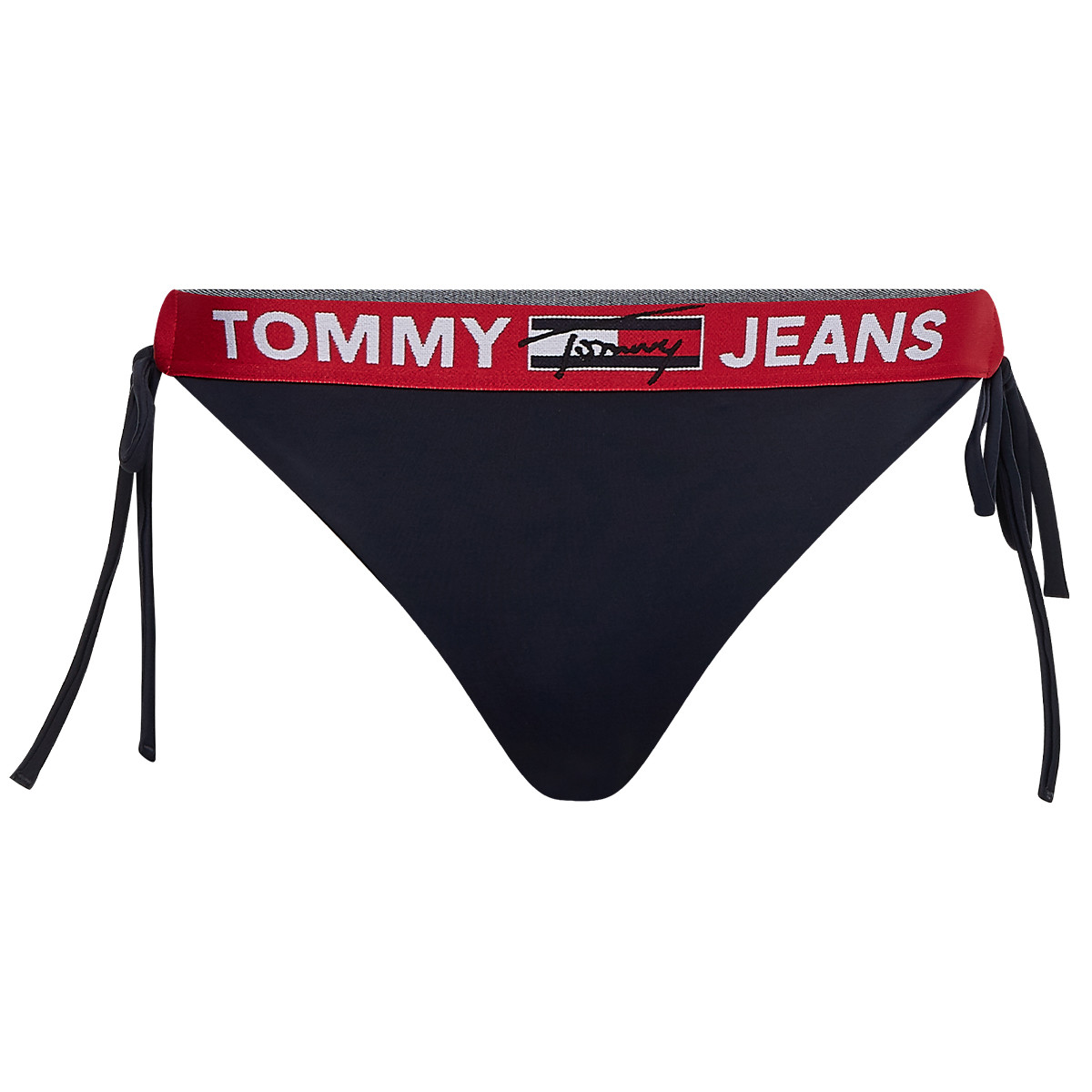 Tommy Hilfiger String Slip Bikini Hose, Farbe: Schwarz, Größe: L, Damen von Tommy hilfiger