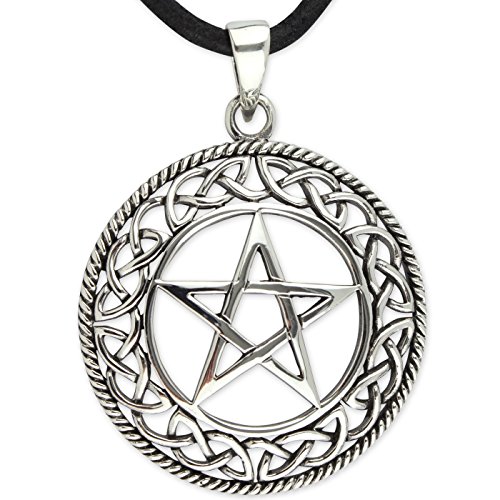 Amulett Pentagramm mit keltischen Knoten 925 Sterling Silber von Toms-Silver