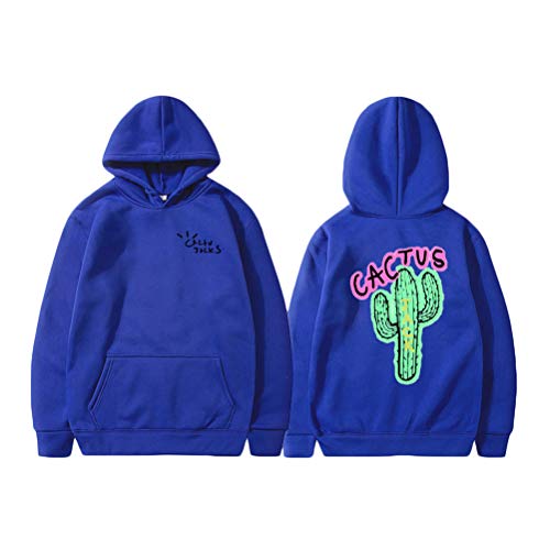 Tomwell Cactus Druck Langarm Sweatshirt Mit Kapuze Harajuku Hoodie Hip Hop Hoodie Kapuzenpullover Pullover Hooded Hoody Blau M von Tomwell