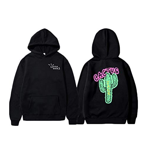 Tomwell Cactus Druck Langarm Sweatshirt Mit Kapuze Harajuku Hoodie Hip Hop Hoodie Kapuzenpullover Pullover Hooded Hoody Schwarz S von Tomwell