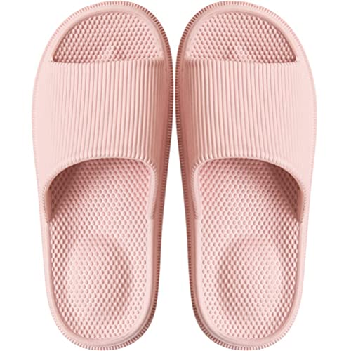 Tomwell Damen Herren Badelatschen Schnelltrocknende Hausschuhe Unisex Weiche Badeschuhe rutschfeste Badeschlappen Sommer Flip Flops Home Pantoletten Schlappen Sandalen C Rosa 38/39 EU von Tomwell