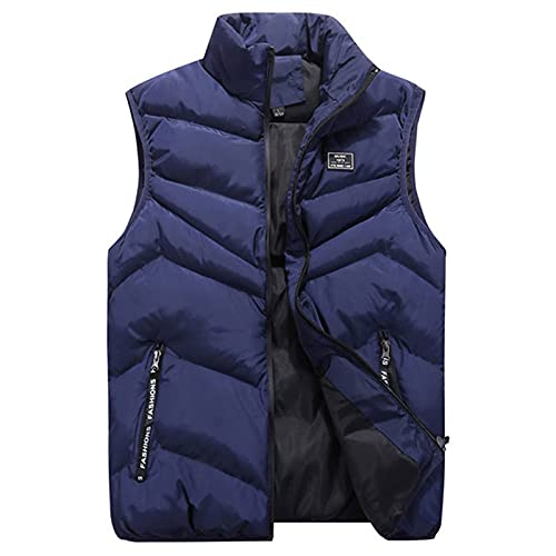 Tomwell Damen Weste Steppweste Vater Mutter und Kinder Familie Matching Outfit Waistcoat Solid Winter Warm Weste Übergangsweste Ärmellos mit Kapuze Daunenweste D Blau S von Tomwell