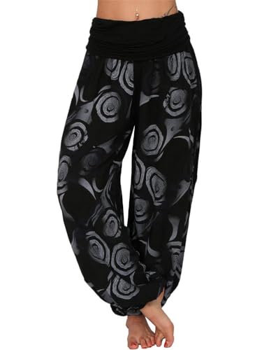 Tomwell Haremshose Damen Lang Lose Bedrucken Pumphose Leichte Sommer Lässige Blumenmuster Aladin Pants Yogahose Strandhose mit Elastischen Bund B Schwarz S Tomwell Haremshose Damen Lang Lose Bedrucken Pumphose Leichte Sommer Lässige Blumenmuster Aladin Pants Yogahose Strandhose mit Elastischen Bund B Schwarz S von Tomwell
