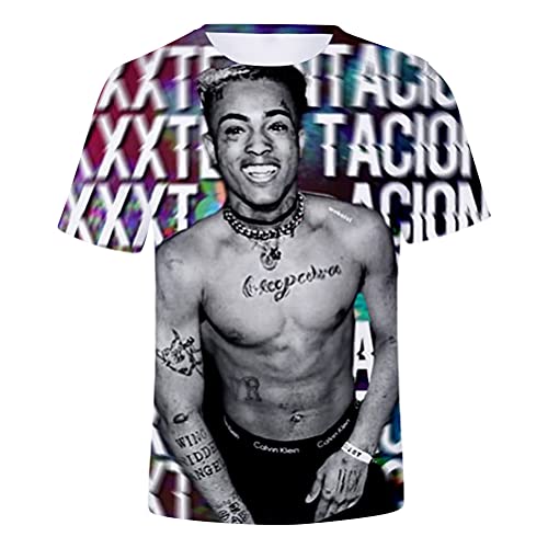 Tomwell Herren und Damen Hip Hop T-Shirt Lil Peep und Xxxtentacion Fan Shirt 3D Drucken Kurzarm Oberteile Bekleidung Sommer lockere Kleidung atmungsaktiv Tops Stil 9 XS von Tomwell