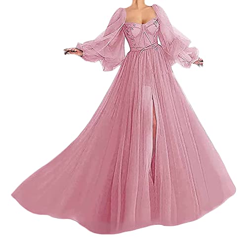 Tomwell Hochzeitskleid Damen Lang Brautkleider Elegant Spitze Brautmode RüCkenfrei Abiball Prinzessin Kleider Abendkleider Elegant FüR Hochzeit Rosa XXL Tomwell Hochzeitskleid Damen Lang Brautkleider Elegant Spitze Brautmode RüCkenfrei Abiball Prinzessin Kleider Abendkleider Elegant FüR Hochzeit Rosa XXL von Tomwell