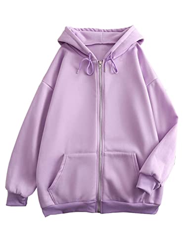 Tomwell Kapuzenpullover für Damen Herren Graphics Harajuku Sweatshirt Vintage Y2K Hoodies Kordelzug für Paare Druck Pullover mit Kapuze 90er E-Girl Streetwear Top D Violett M von Tomwell