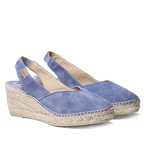 Keil-Espadrille für Damen aus Wildleder - Betty-A - Indigo, 35 EU von Toni Pons