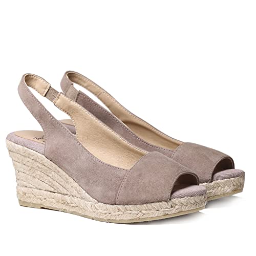 Toni Pons Wildleder-Espadrille für Damen - Monza-A - Taupe, 39 EU von Toni Pons