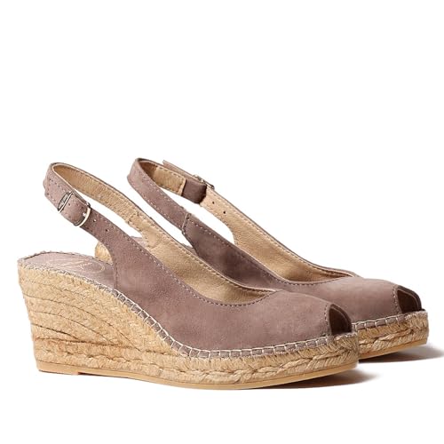 Toni Pons Wildleder-Espadrille für Damen - CALPE - Taupe, 40 EU von Toni Pons