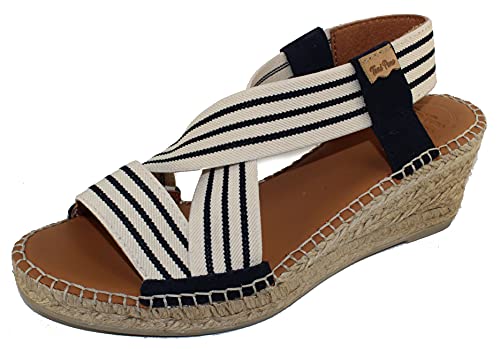 Toni Pons Damen-Espadrille aus Stoff - Tina Roh-Marineblau, 41 EU von Toni Pons