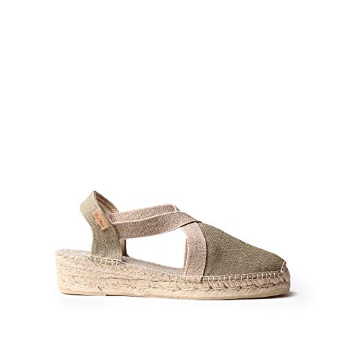 Toni Pons Damen-Espadrille aus Baumwollstoff - Verdi-V - Khaki, 36 EU von Toni Pons