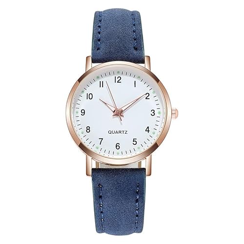 Herren Uhr Damen Uhren Herren Uhr Männer Analog Quarz Art- Weisesportfrau-Edelstahl-Fall-Gürtel-Band-Quarz-Analog-Armbanduhr Damen Sportuhr Schmal Armbanduhr Herren Ziffernblatt Mit (Blue, One Size) von Tonsee Accessoire