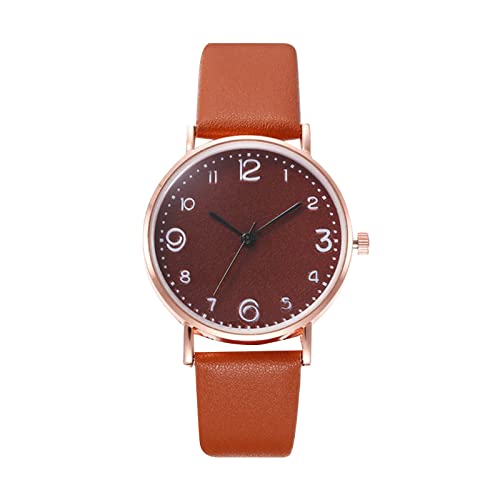 Quarz Uhr für Herren Damen Analog Quarz Armbanduhr mit Edelstahlarmband Damenuhr Uhr Silikonband Mode Damenuhr Quarzuhr Herrenuhr Ansehen Für Kinder Camouflage Damen Digitaluhr (Brown, One Size) von Tonsee Accessoire