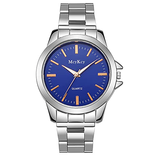 Tonsee Accessoire Armbanduhr Herren Zahlen Zifferblatt Uhr Legierung mit Armband minimalistische Uhr schlanke Quarz Geschenk Mode Herren Herrenuhr Coole Schwarz Rot Armbanduhren (Blue-1, One Size) von Tonsee Accessoire