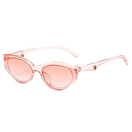 Tonsee Accessoire Erwachsene, Unisex, Sommer, Persönlichkeit, Mode, transparent, Retro, breites Bein, mehrfarbig, kleine Sonnenbrille Vintage Brille Transparent (Pink, One Size) von Tonsee Accessoire