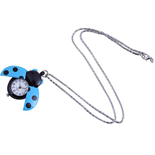 Tonsee Accessoire Herren Armband Uhren Europäischer und amerikanischer Schmuck Kreative kleine Marienkäfer-Taschenuhr mit Sieben Sternen Armbanduhren Für Herren Silikonarmband (Blue, One Size) von Tonsee Accessoire