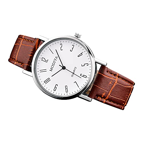 Tonsee Accessoire Herrenuhr Classic Creative Calendar Roman Strap Men's Scale Dial Trend Gift Belt Watch Damen Sportuhr Retro (Brown-a, One Size) von Tonsee Accessoire