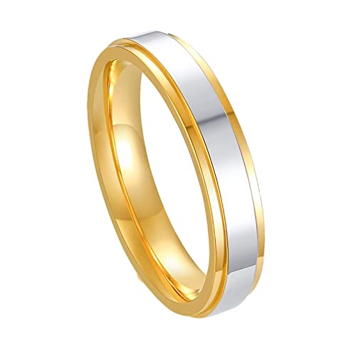 Tonsee Accessoire Wandtattoo Der Ringe Art- und Weiseverkaufs-Goldglänzender Stahl-Paar-Ring-Ring-Stahl-heiße rostfreie Raum-Ringe Ringe Herren Breit (A, 5) von Tonsee Accessoire