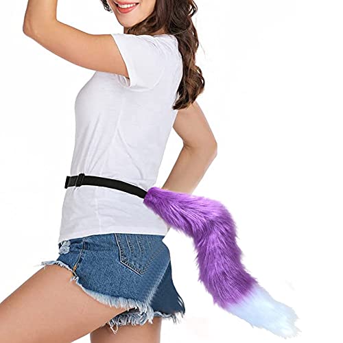 Y Halskette Weihnachts- und Kostümset, Handschuhe, Party, Halloween, Clip, Schwanz, Wolfsohren, Körperkette Horn Halskette (Purple, One Size) von Tonsee Accessoire