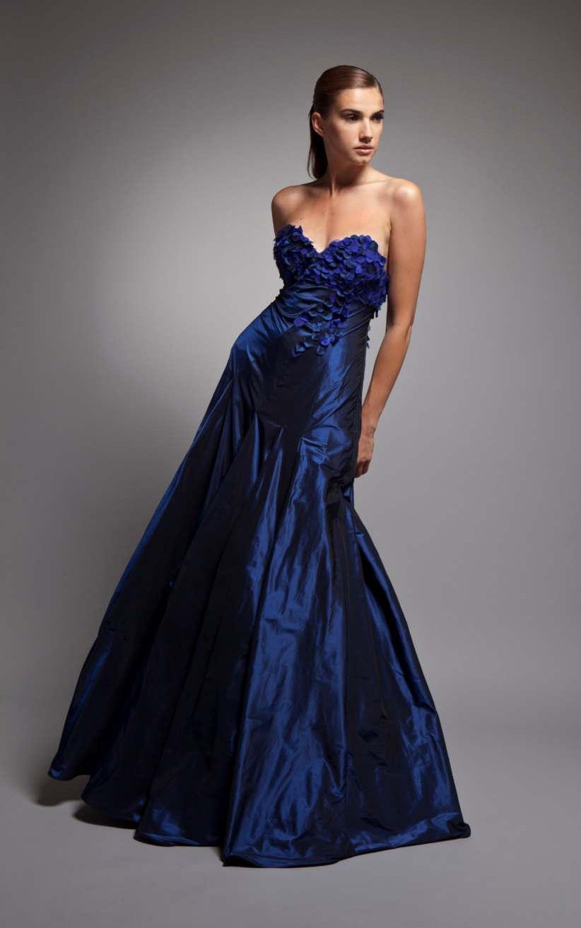 Sapphire Blue Sweetheart Ausschnitt, Lange Abend Party Kleid Für Frauen, Probe Verkauf Cocktailkleid, Trägerlosen Seidentaft, Geschenk Sie von TonyHamawy