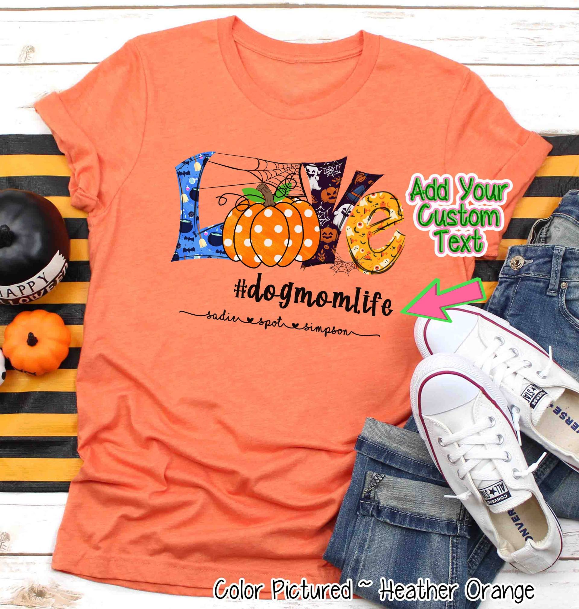 Personalisierte Halloween Love Life Shirt, Benutzerdefinierte Kinder Namen T-Shirt, Süßes Shirt Für Nana Oma Mom Papa Dad von TooCuteCustomDesign