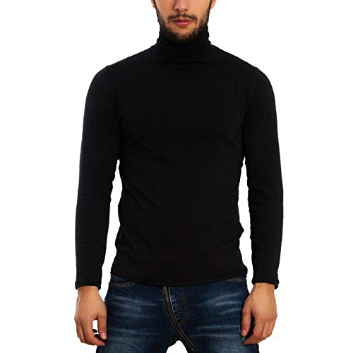 Toocool - Rollkragenpullover für Herren, langärmlig, Sweatshirt, Stehkragen, Slim Fit LO-A6957, Schwarz , XL von Toocool