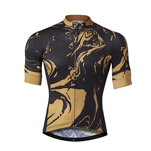 Topactive | Radtrikot für Herren mit kurzen Ärmeln | Radtrikot | Radbekleidung | Radtrikot für Damen, gold, XL von TopActive