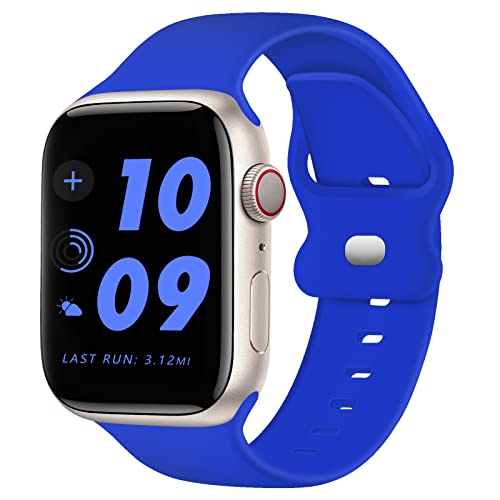 TopPerfekt Silikon-Armband, kompatibel mit Apple Watch Armband, 42 44 45 49mm, für Damen und Herren, klassische, weiche, atmungsaktive Sport-Ersatzbänder für iWatch Serie 8 7, 6, 5, 4, 3, 2, 1SE Ultra von TopPerfekt