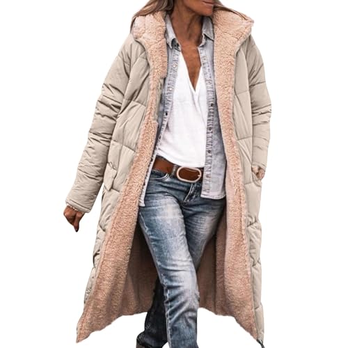 Topassion Winterjacke Damen Mit Warm Gefüttert Wintermäntel Lang Auf Beiden Pufferjacken Kapuzenmantel Lässig Übergangsjacke Casual Steppmantel Frauen Steppjacke Outdoorjacke Softshell Coat(Khaki,S) Topassion Winterjacke Damen Mit Warm Gefüttert Wintermäntel Lang Auf Beiden Pufferjacken Kapuzenmantel Lässig Übergangsjacke Casual Steppmantel Frauen Steppjacke Outdoorjacke Softshell Coat(Khaki,S) von Topassion