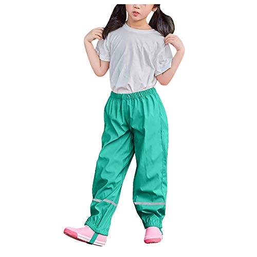 Unisex Regenhose Kinder Matschhose Atmungsaktiv Matschhose Wind und Wasserdichte Überziehhose für Mädchen Jungen Buddelhose Latzhose Wanderhose Outdoorhose Unisex Kinder Regenlatzhose (Green, 86-92) von Topgrowth Accessorio