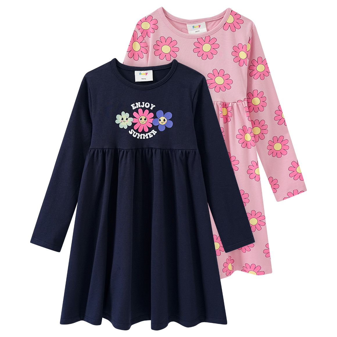 2 Mädchen Kleider mit Blumen-Prints 2 Mädchen Kleider mit Blumen-Prints von Topolino