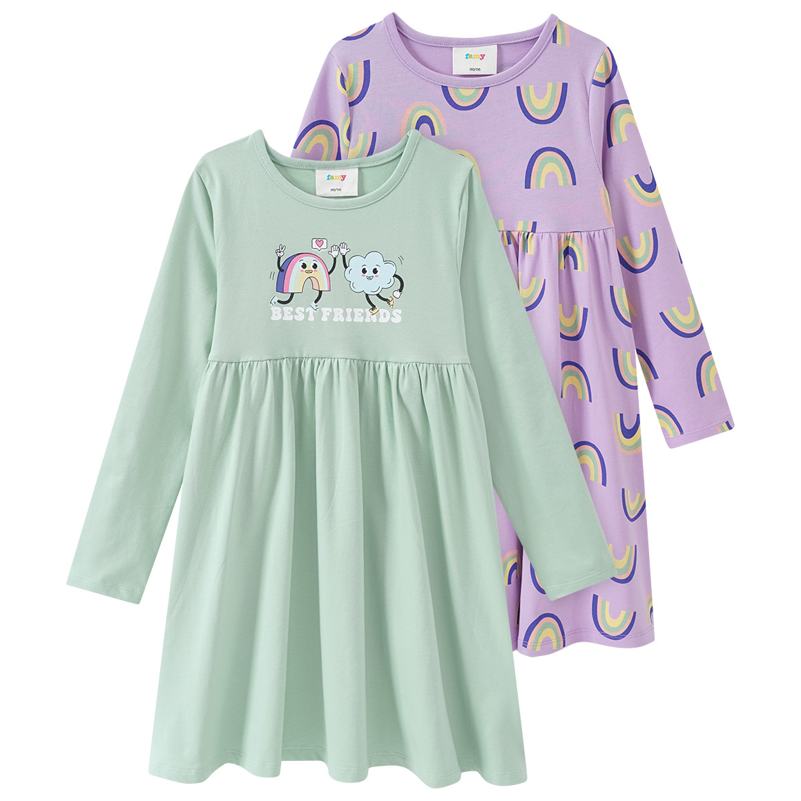 2 Mädchen Kleider mit Regenbogen-Prints 2 Mädchen Kleider mit Regenbogen-Prints von Topolino