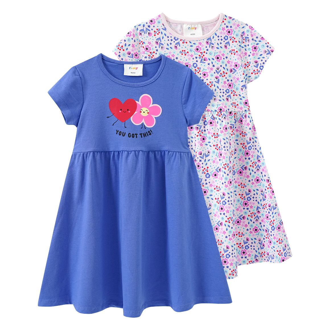 2 Mädchen Kleider mit bunten Motiven 2 Mädchen Kleider mit bunten Motiven von Topolino
