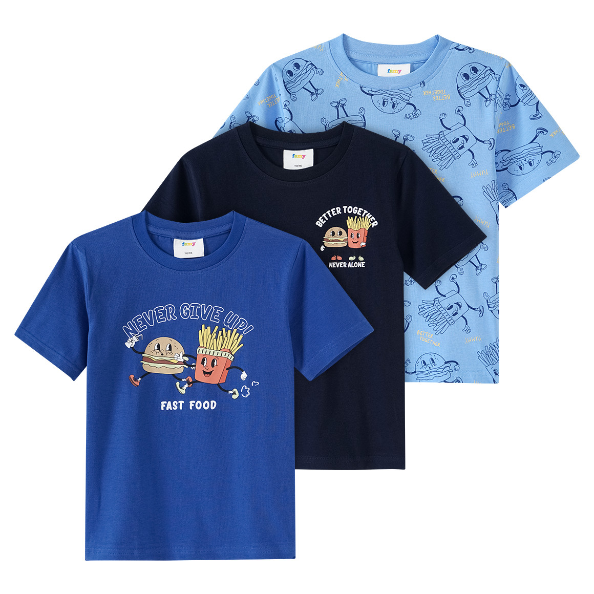 3 Jungen T-Shirts mit Fast Food Prints 3 Jungen T-Shirts mit Fast Food Prints von Topolino