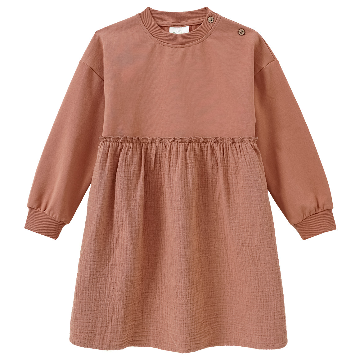 Mädchen Kleid aus Sweat und Musselin Mädchen Kleid aus Sweat und Musselin von Topolino