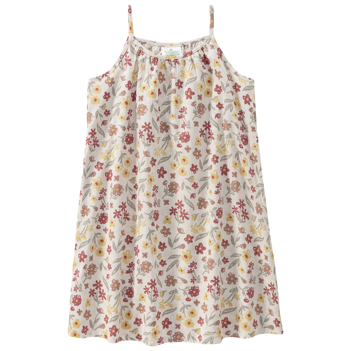 Mädchen Leinen-Kleid mit Blumen allover Mädchen Leinen-Kleid mit Blumen allover von Topolino