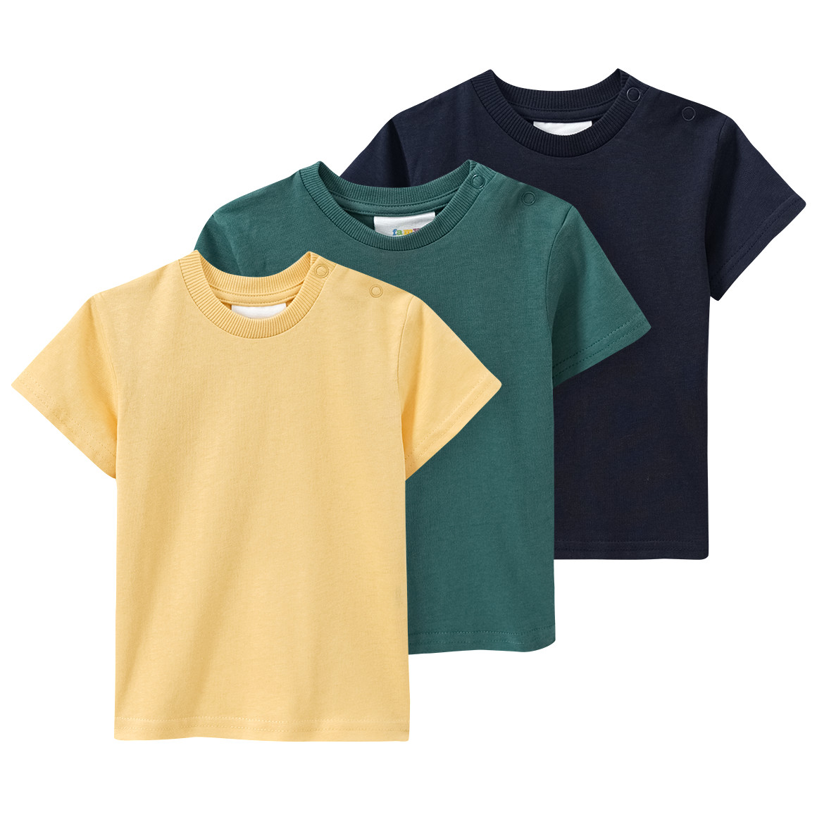 3 Baby T-Shirts unifarben von Topomini