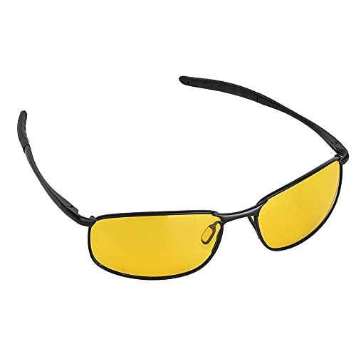 Topyond Outdoor-Sport-Fahrbrille, Nachtsicht, polarisierte Sonnenbrille für Männer und Frauen, blendfreie gelbe HD-Linse, verstellbarer Metallrahmen, Outdoor-Sportbrille zum von Topyond