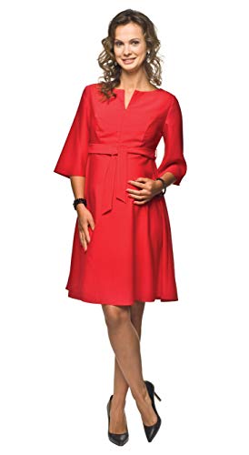 Torelle Maternity Wear 2in1 Elegantes und bequemes Umstandskleid, Stillkleid, Modell: NIMIS, rot, XL von Torelle Maternity Wear